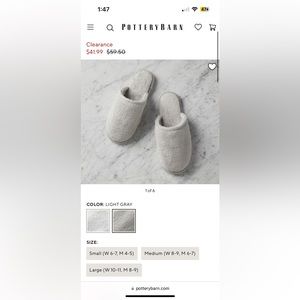 PotteryBarn Slippers